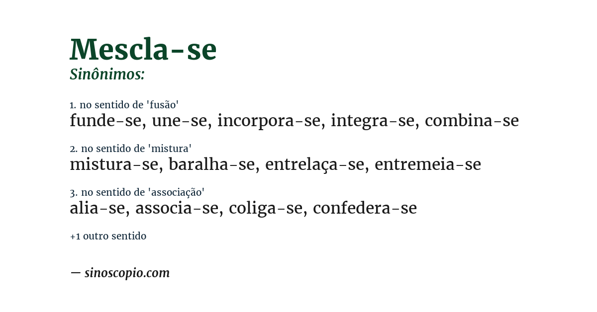 Sinônimo de mescla-se