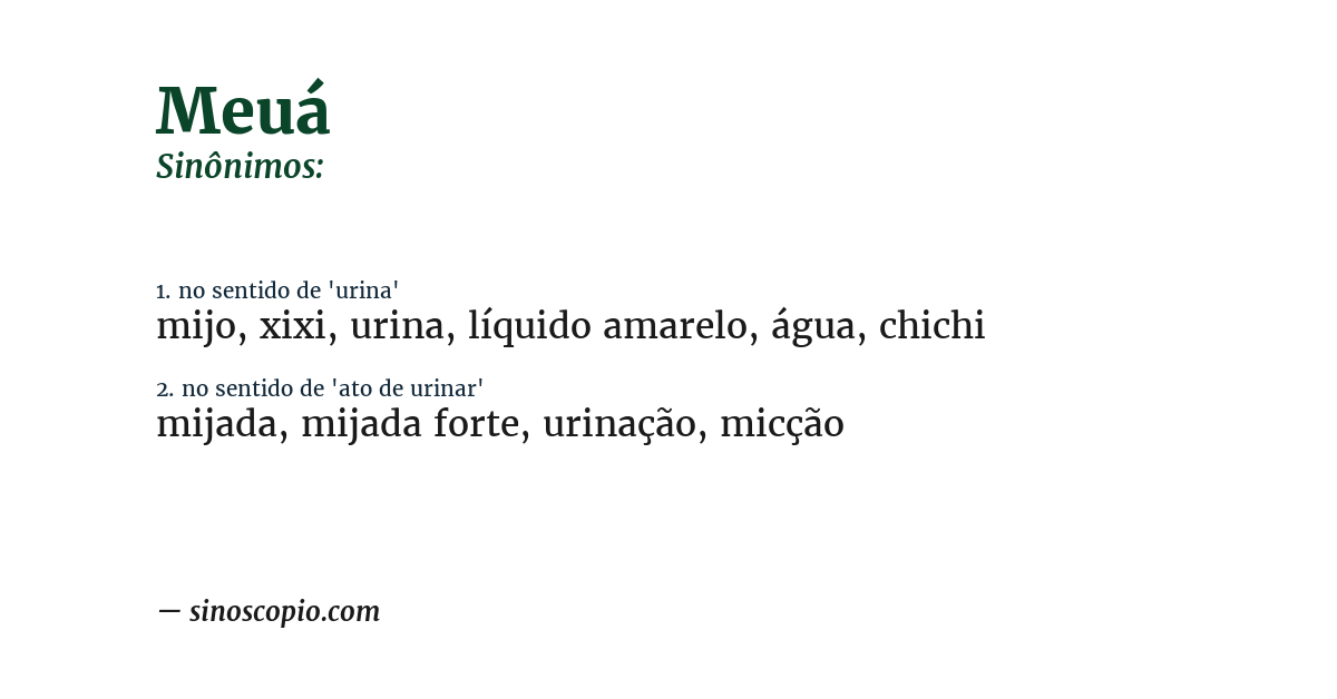 Sinônimo de meuá
