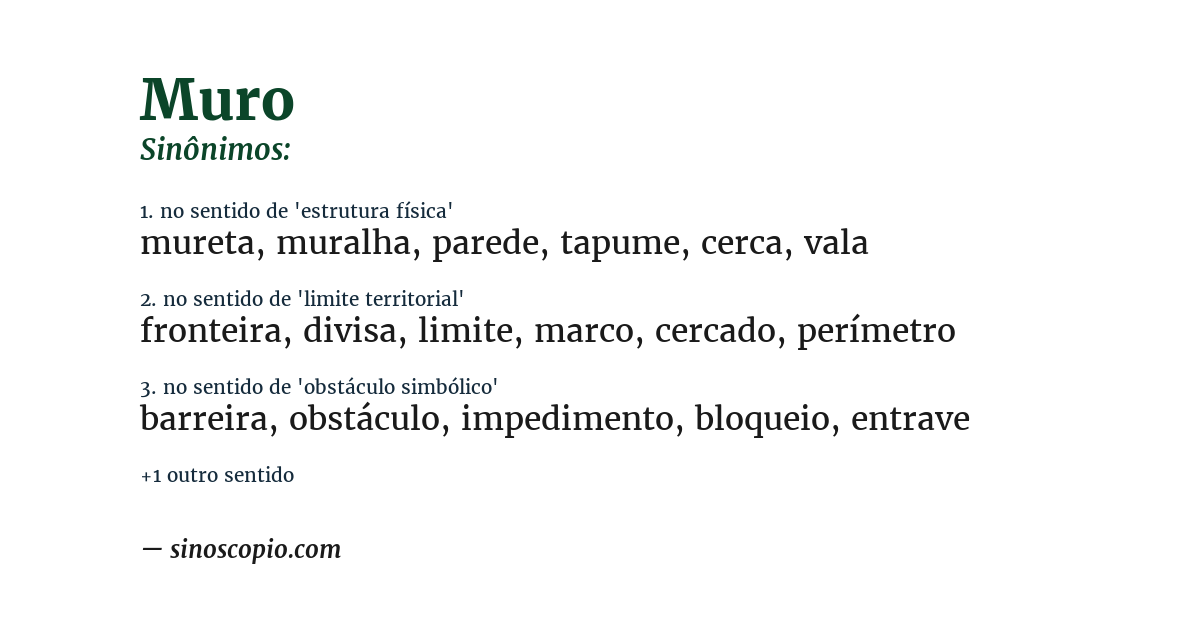 Sinônimo de muro