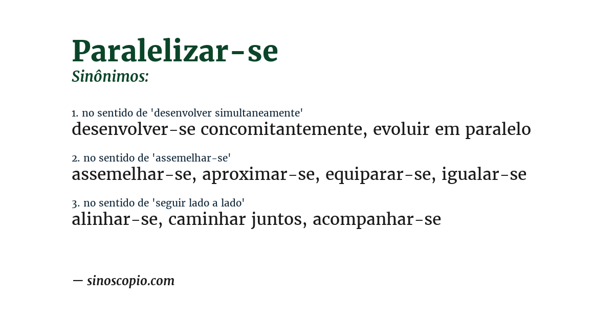 Sinônimo de paralelizar-se