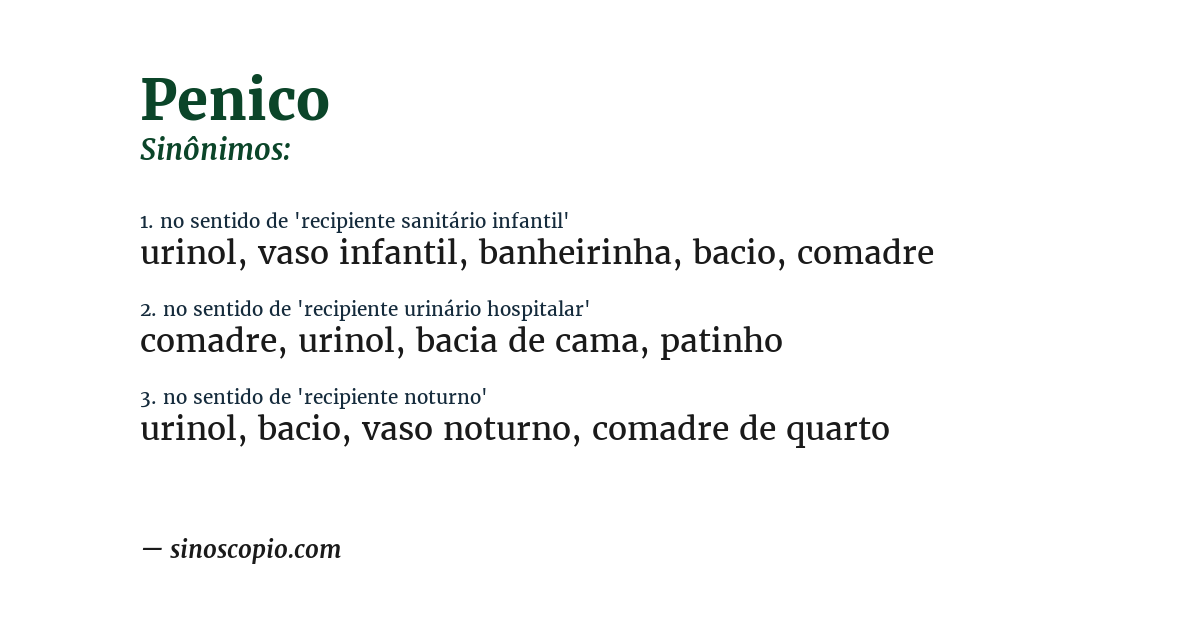 Sinônimo de penico