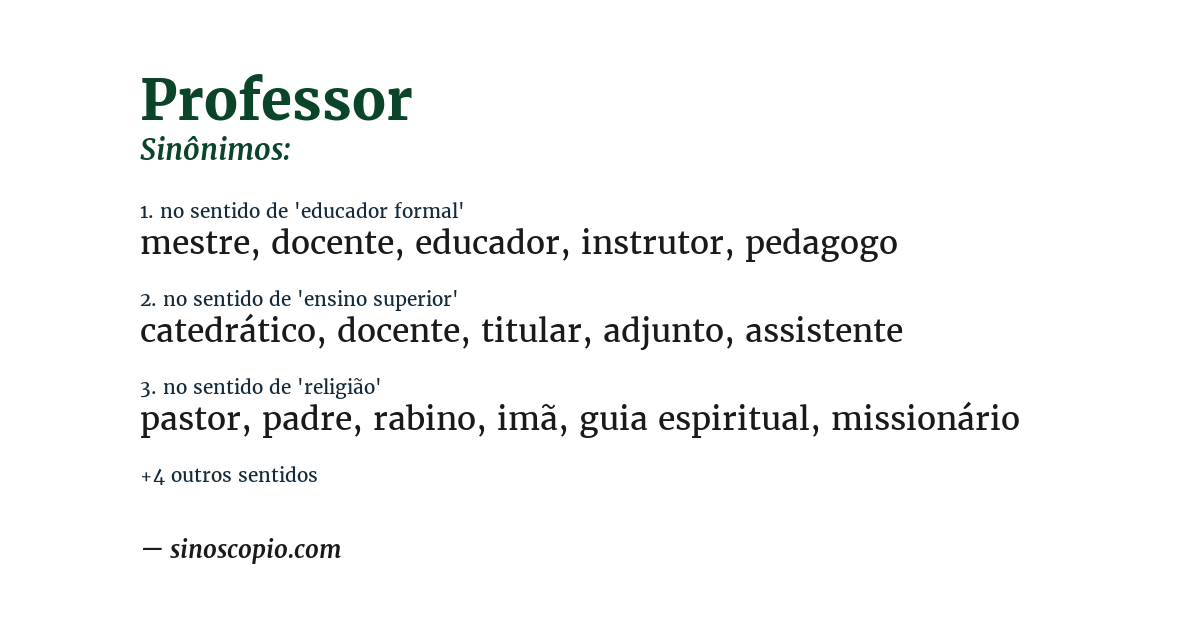 Sinônimo de professor