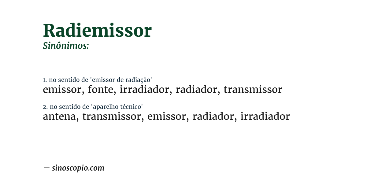 Sinônimo de radiemissor