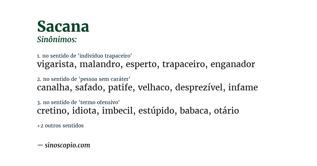 Sinônimo de sacana
