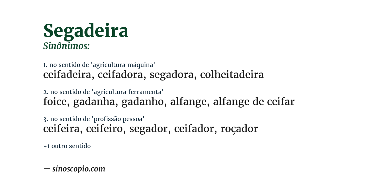 Sinônimo de segadeira