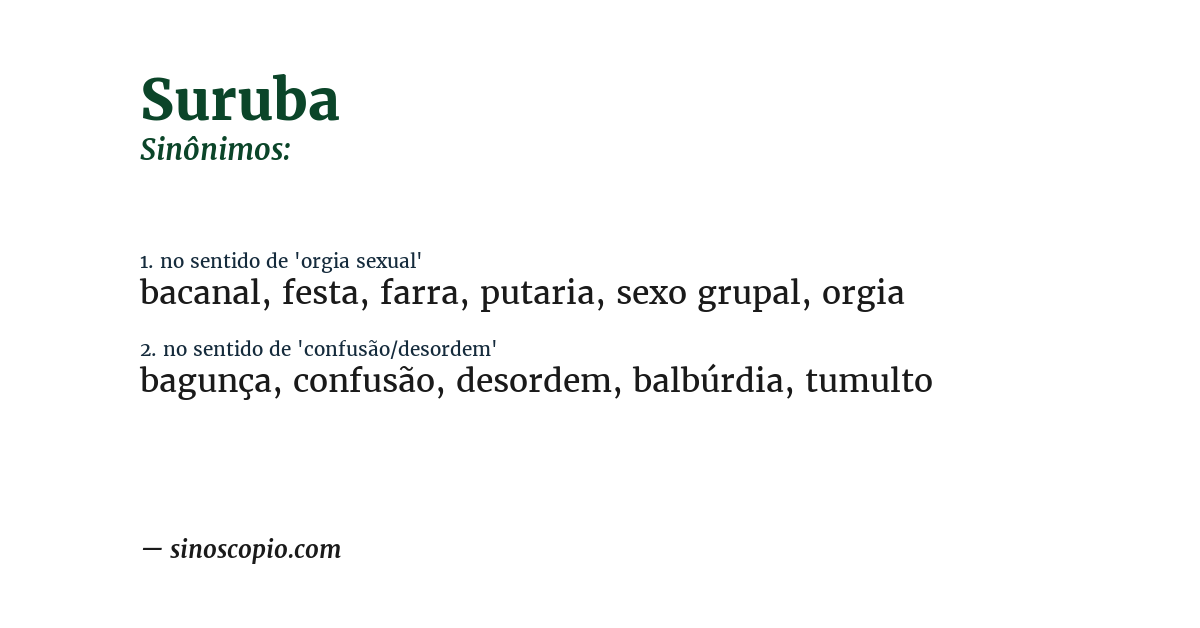 Sinônimo de suruba