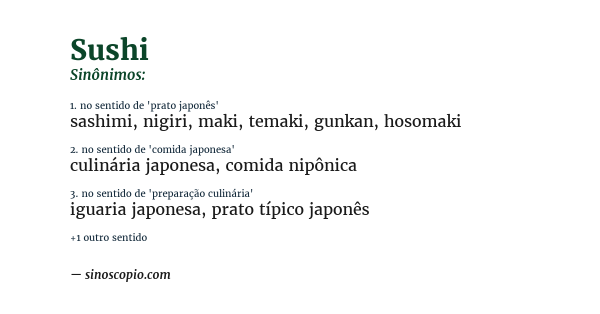 Sinônimo de sushi