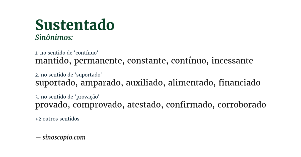 Sinônimo de sustentado