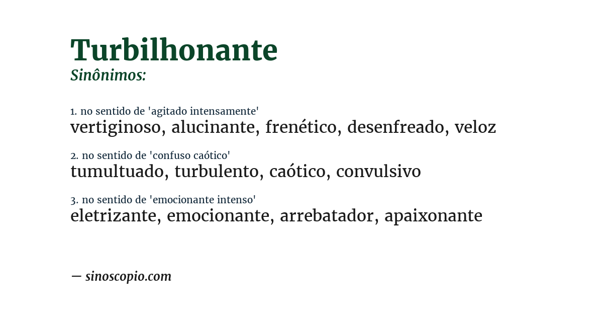 Sinônimo de turbilhonante