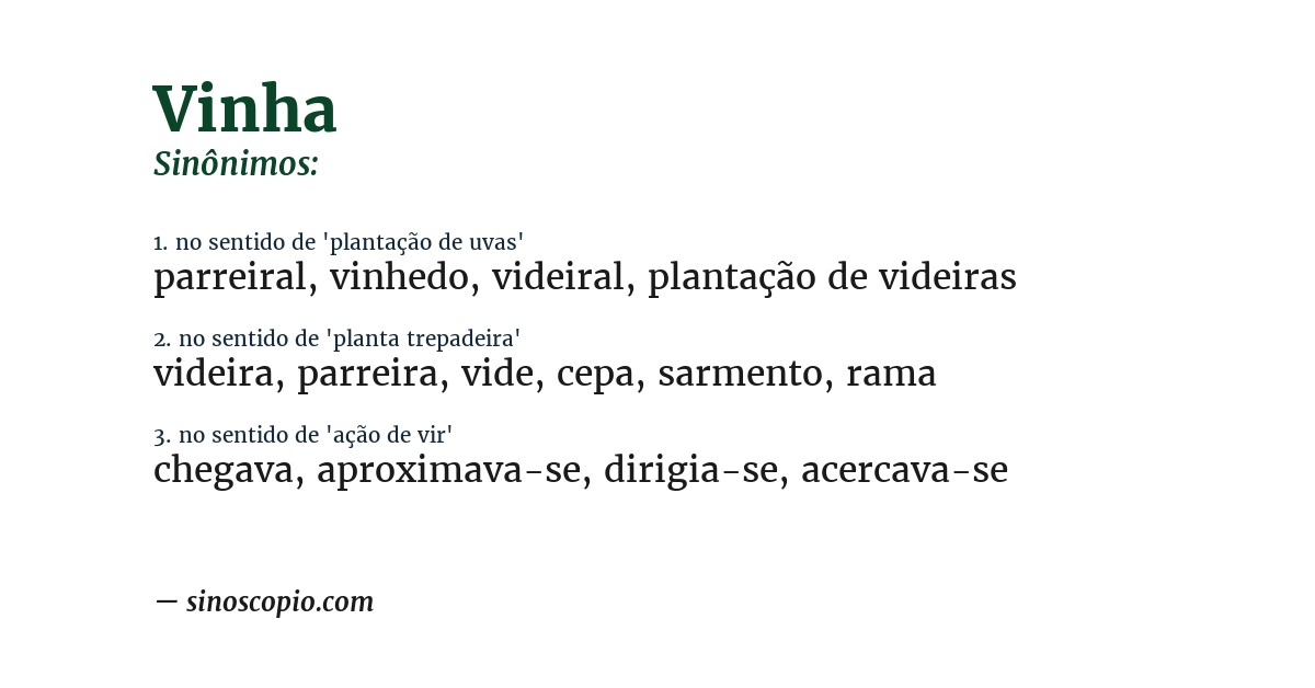 Sinônimo de vinha