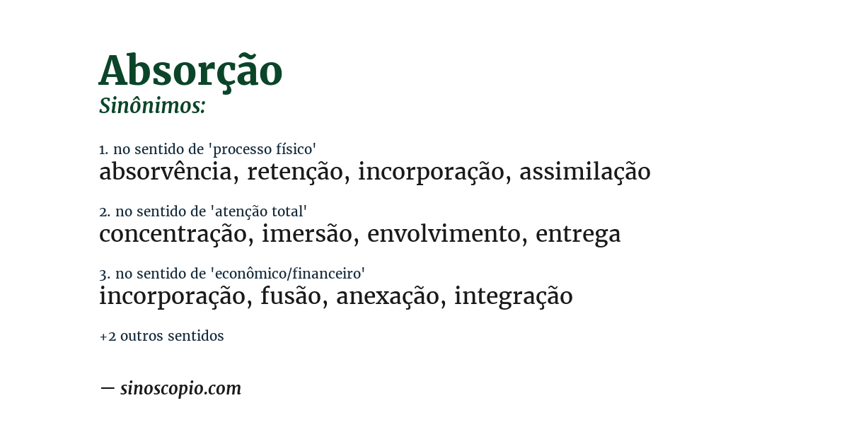 Sinônimo de absorção