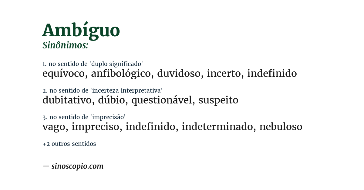 Sinônimo de ambíguo