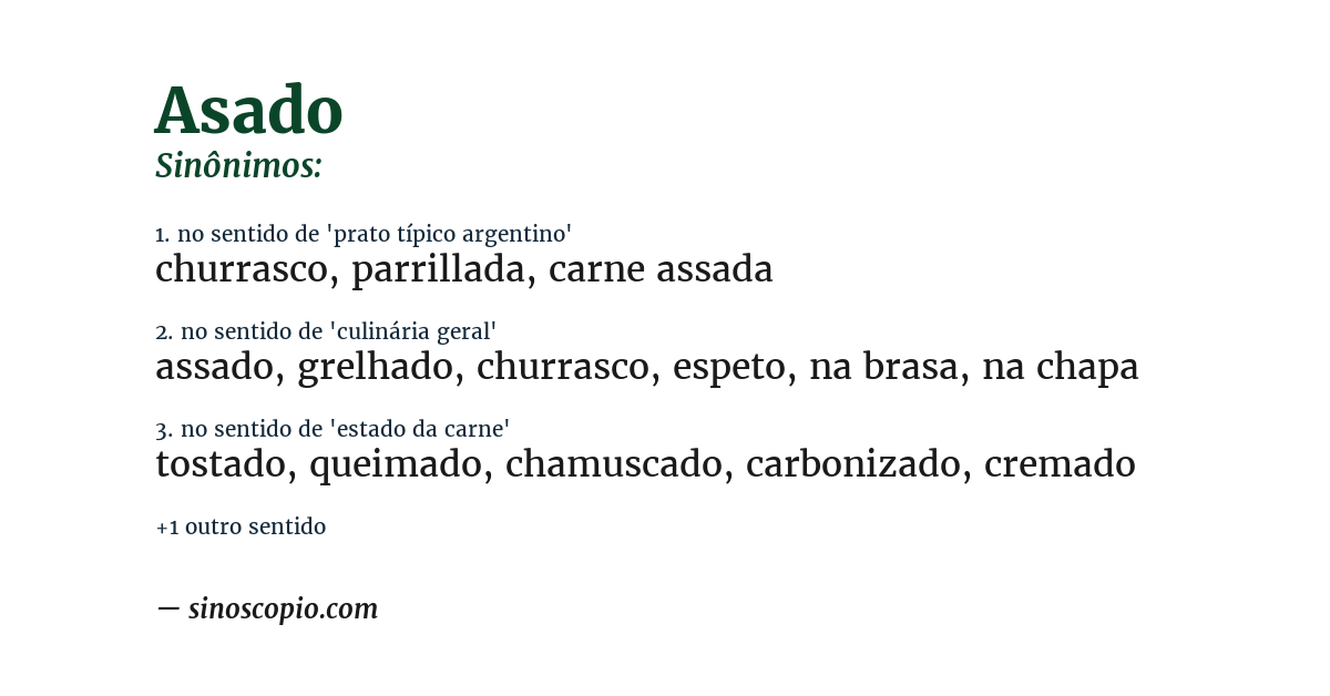 Sinônimo de asado