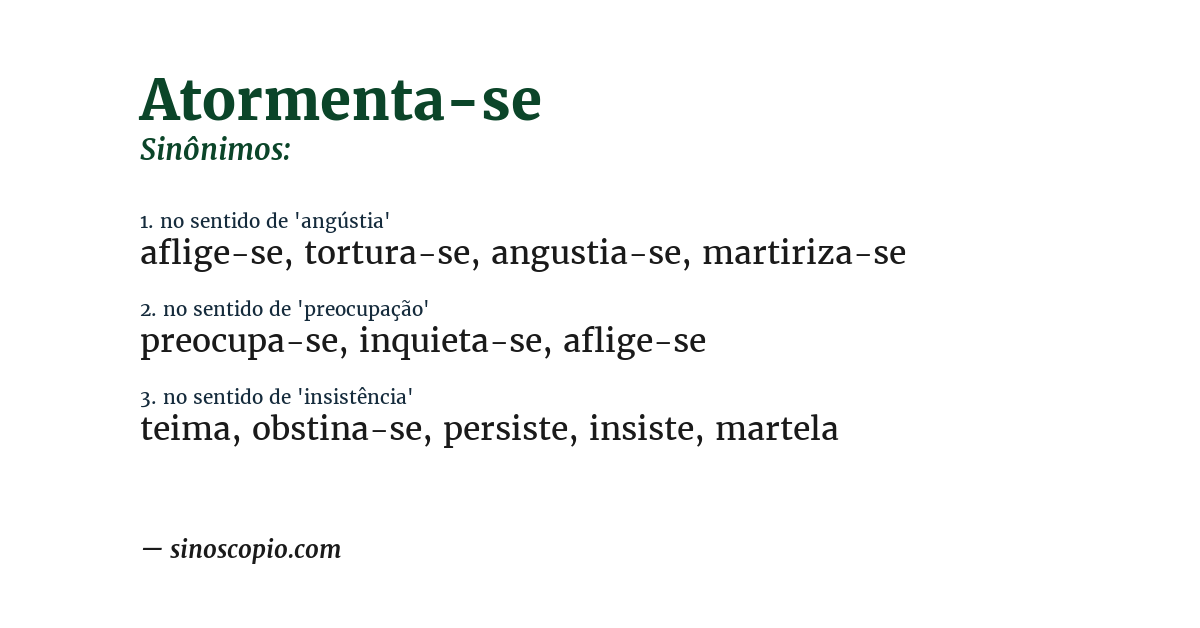 Sinônimo de atormenta-se