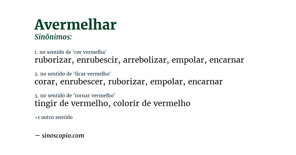 Sinônimo de avermelhar