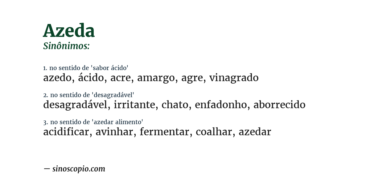 Sinônimo de azeda