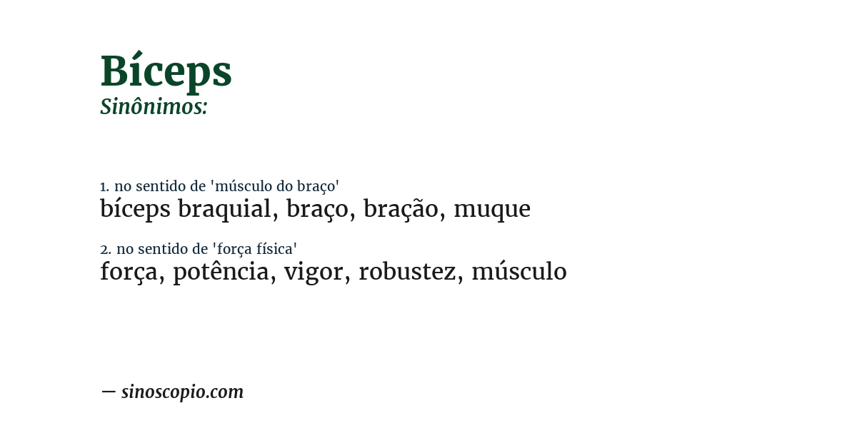 Sinônimo de bíceps