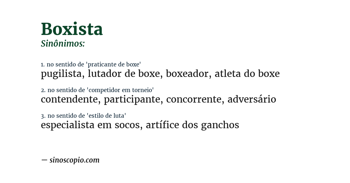 Sinônimo de boxista