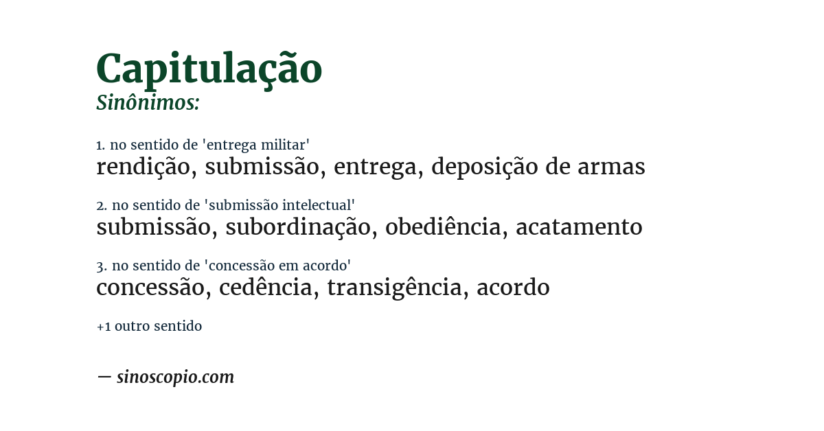 Sinônimo de capitulação