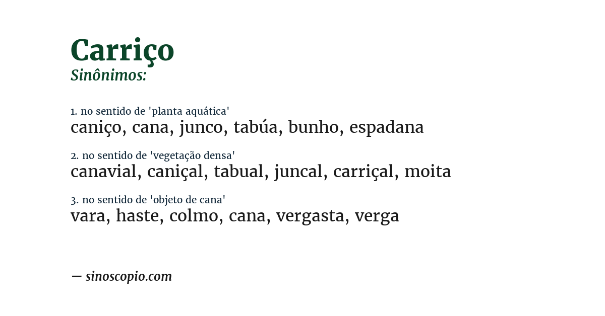 Sinônimo de carriço