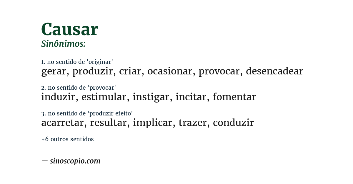 Sinônimo de causar