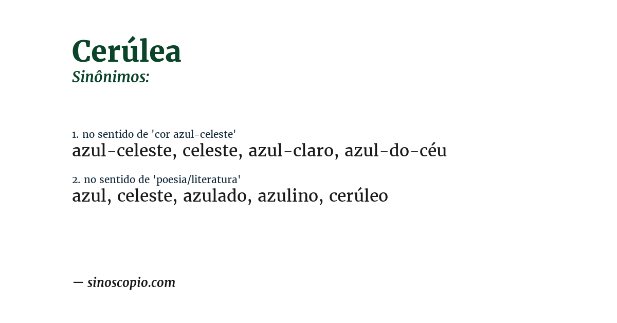 Sinônimo de cerúlea