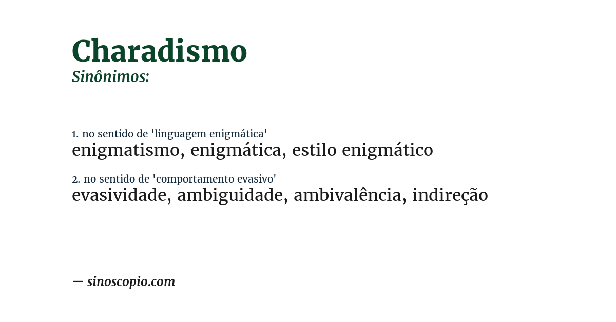 Sinônimo de charadismo
