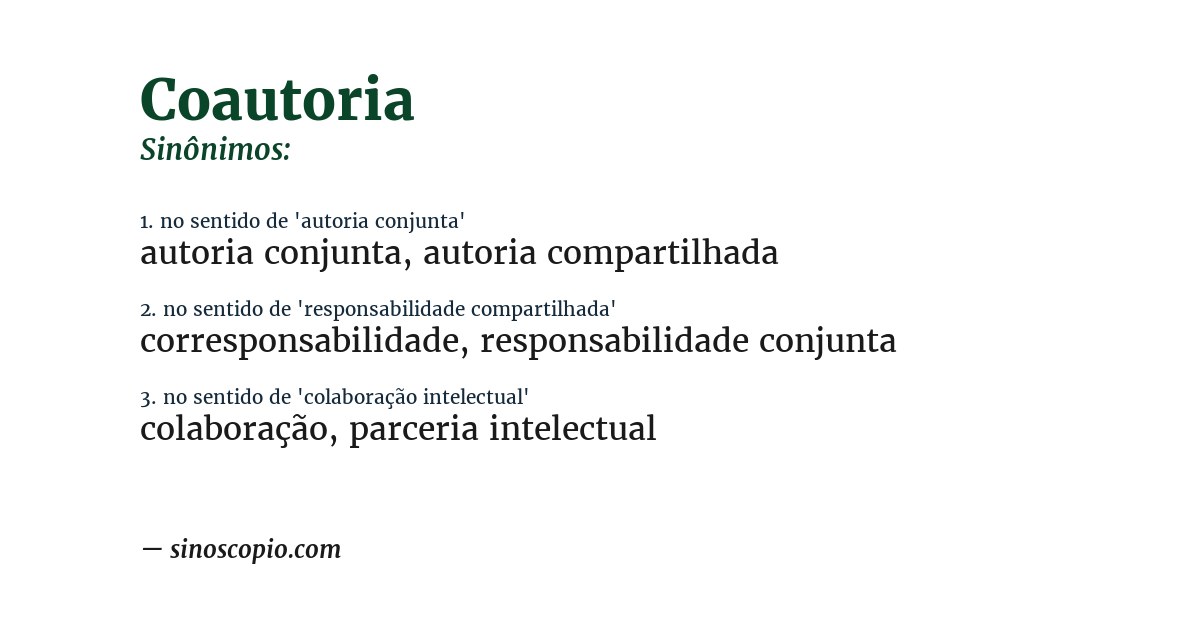 Sinônimo de coautoria