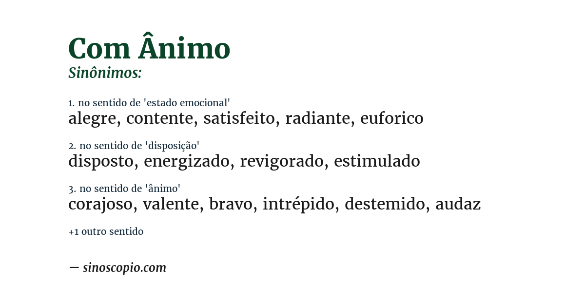 Sinônimo de com ânimo