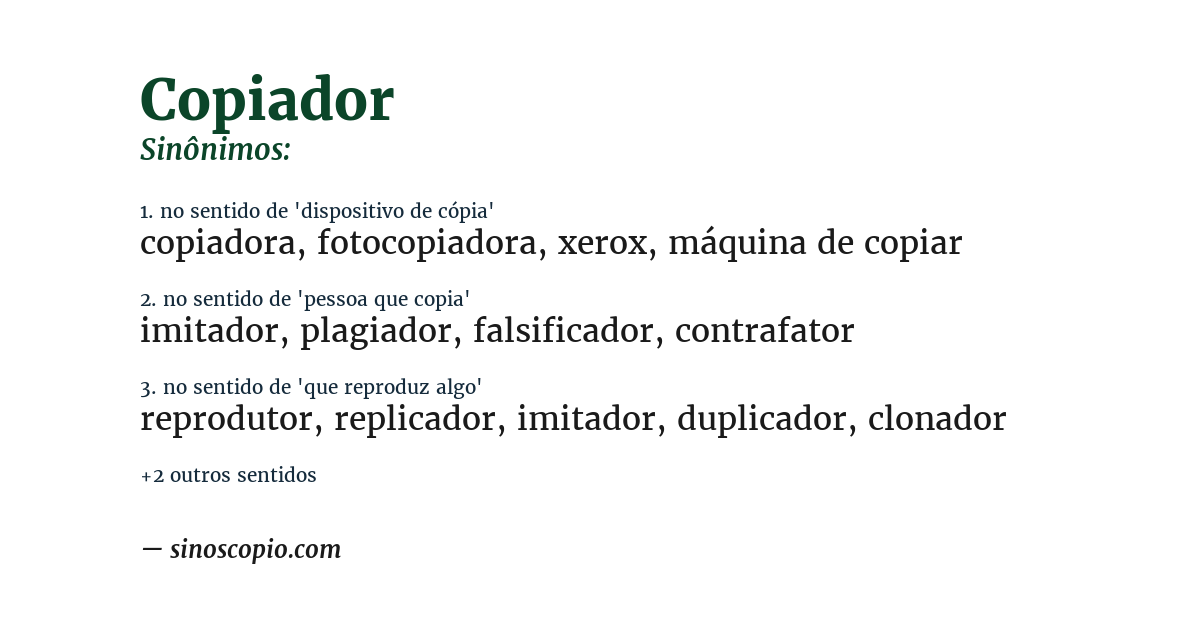 Sinônimo de copiador