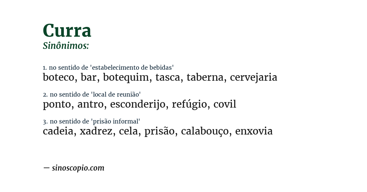 Sinônimo de curra