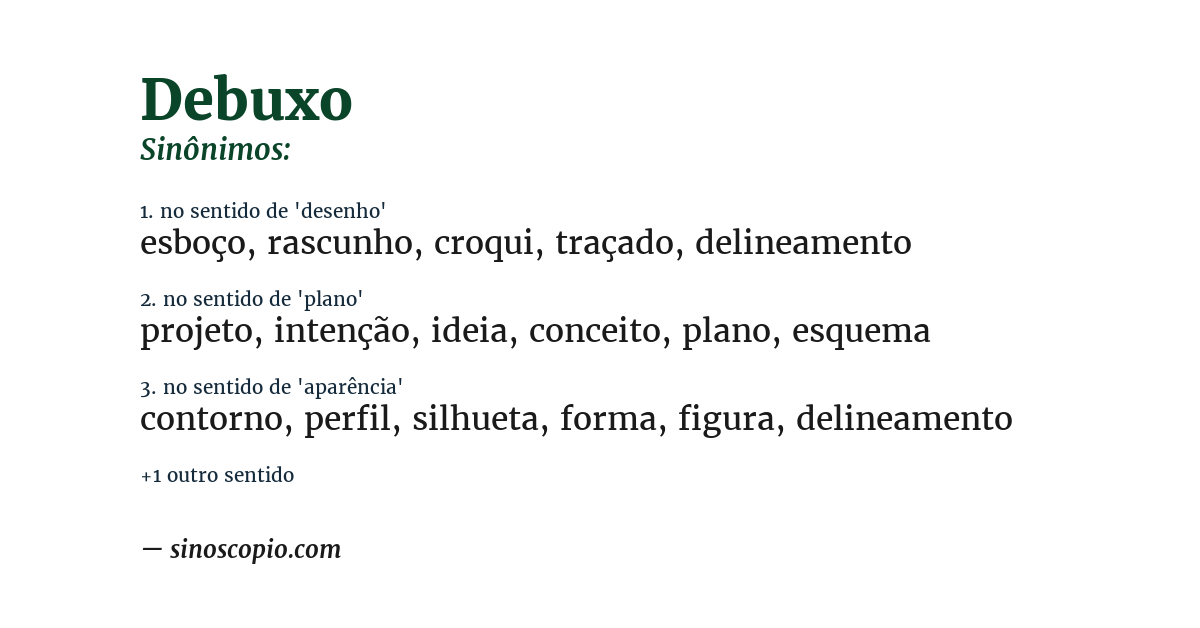 Sinônimo de debuxo