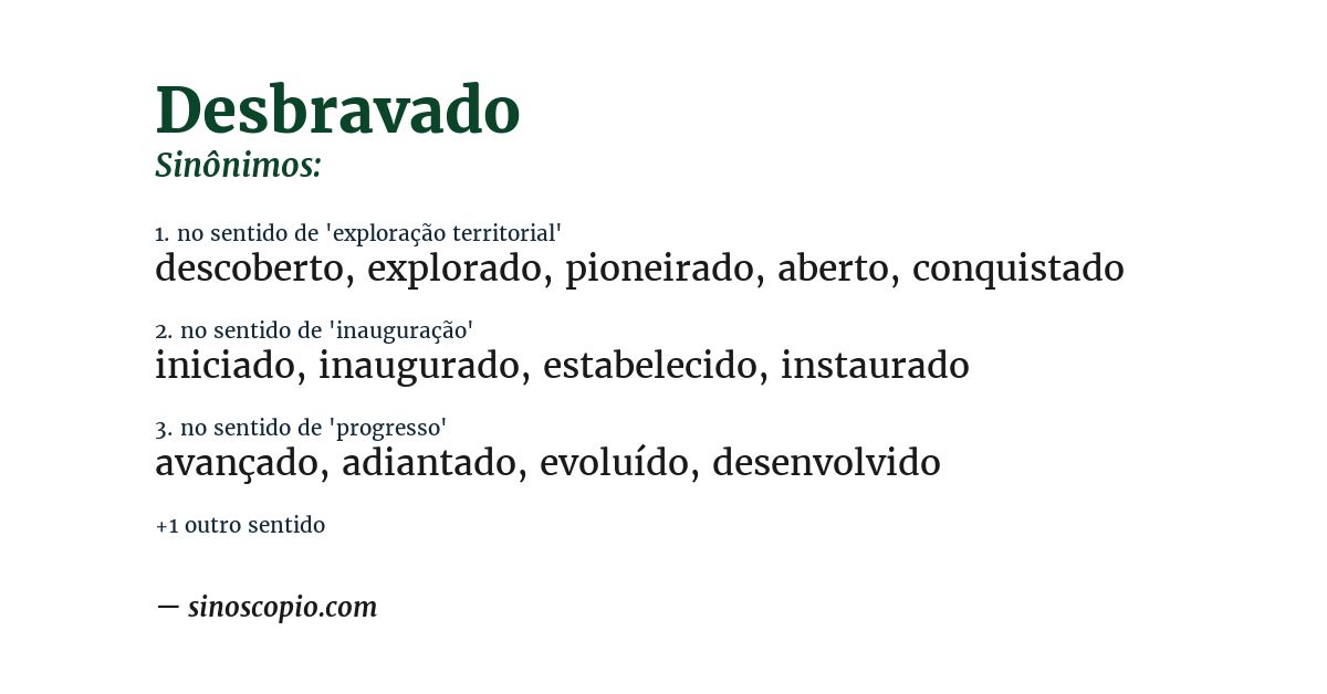 Sinônimo de desbravado