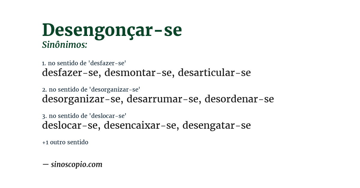Sinônimo de desengonçar-se
