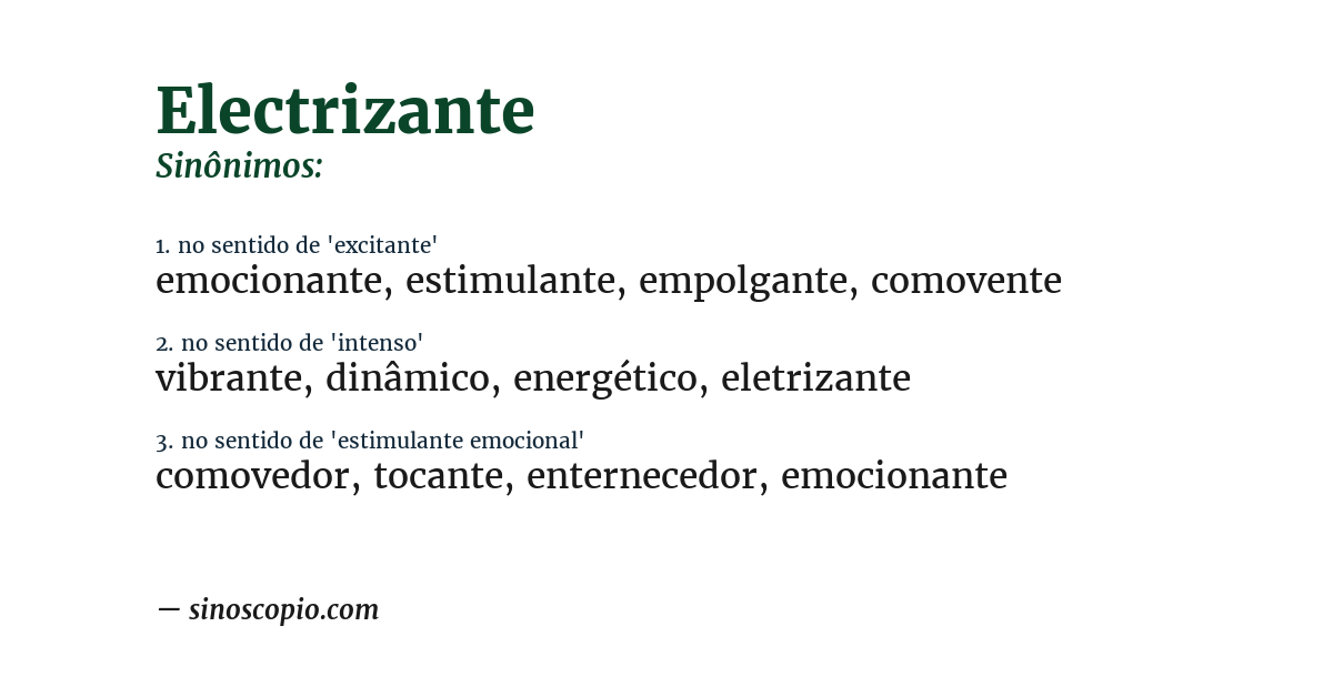 Sinônimo de electrizante