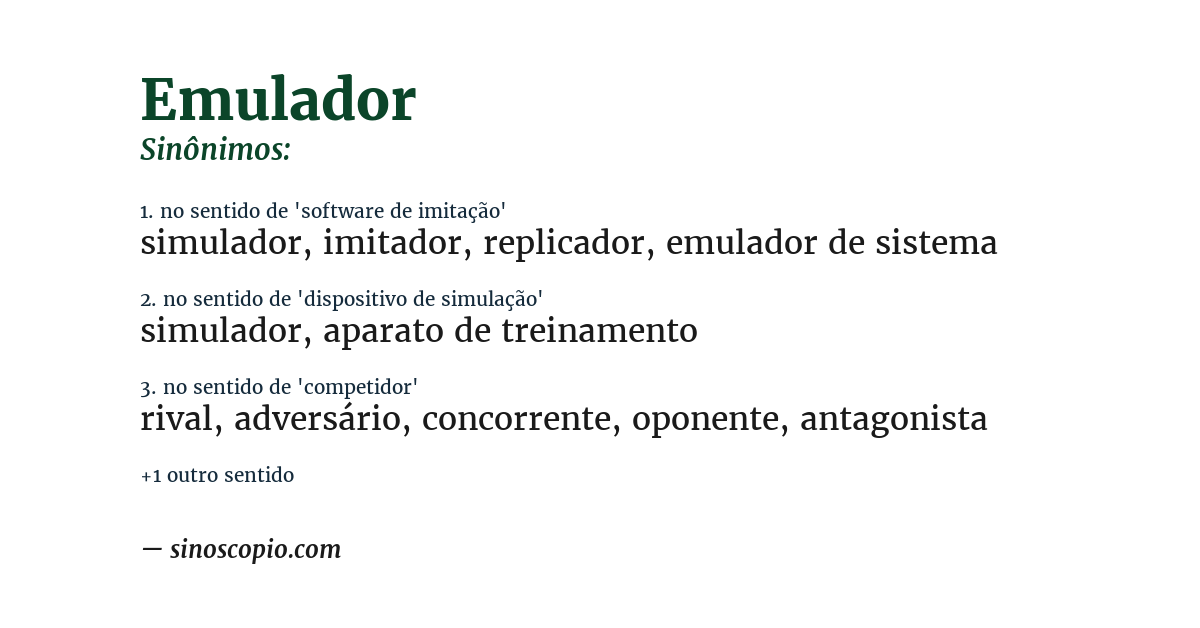 Sinônimo de emulador