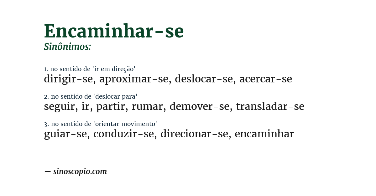 Sinônimo de encaminhar-se