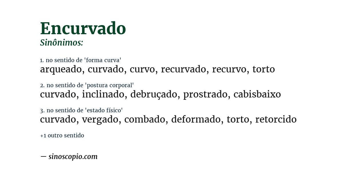 Sinônimo de encurvado