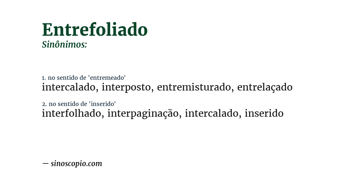 Sinônimo de entrefoliado