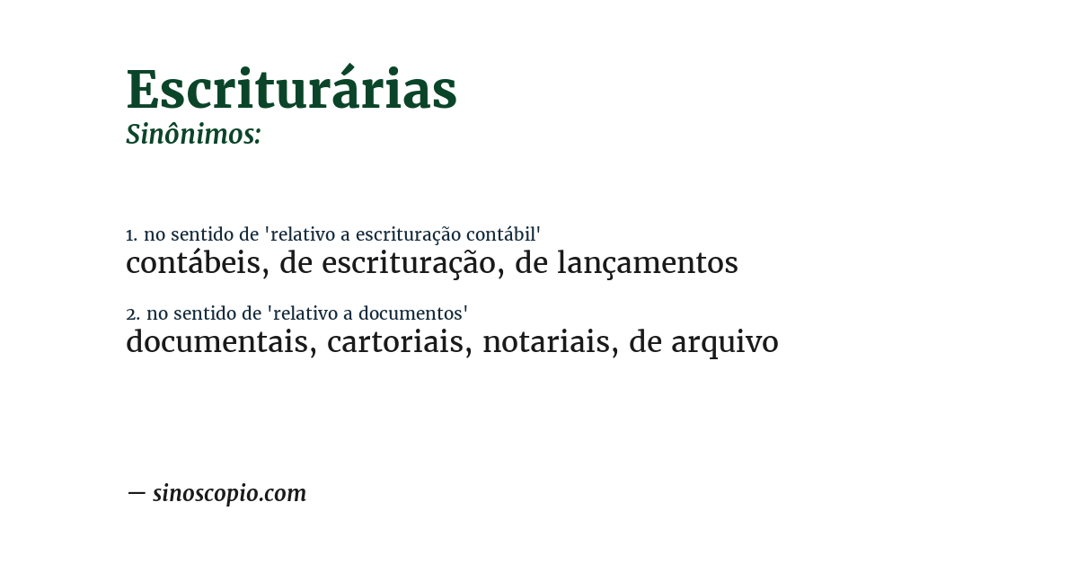 Sinônimo de escriturárias