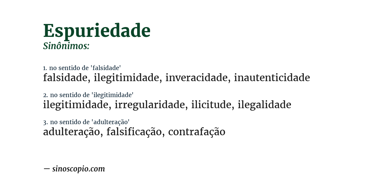 Sinônimo de espuriedade