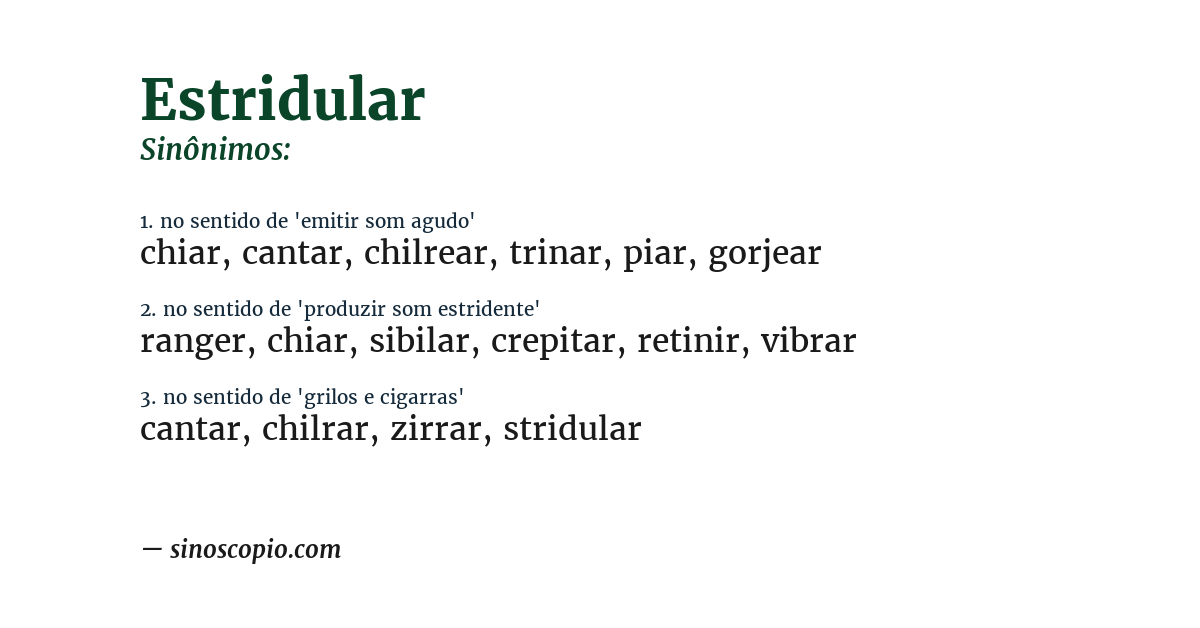 Sinônimo de estridular