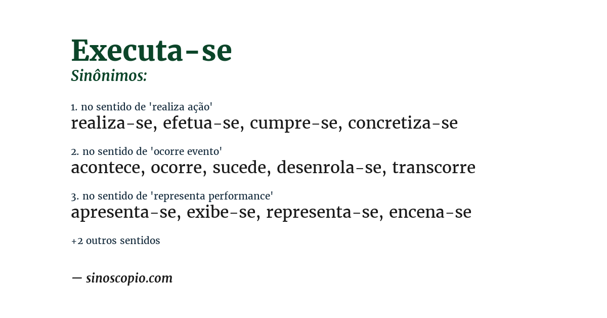 Sinônimo de executa-se