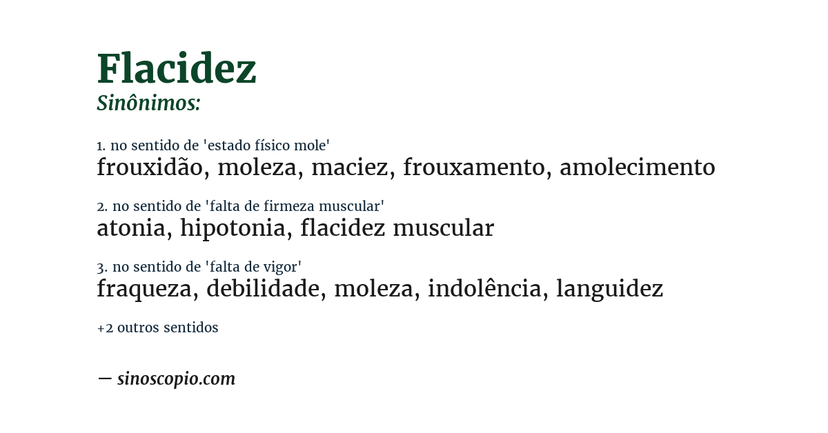 Sinônimo de flacidez