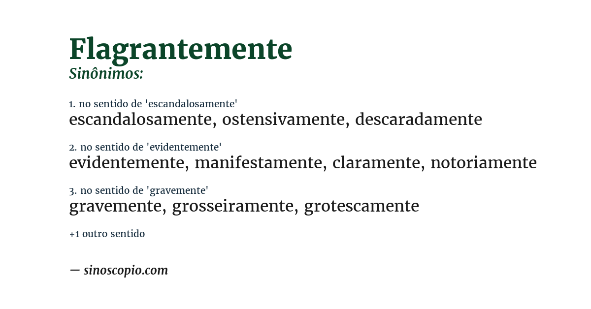 Sinônimo de flagrantemente