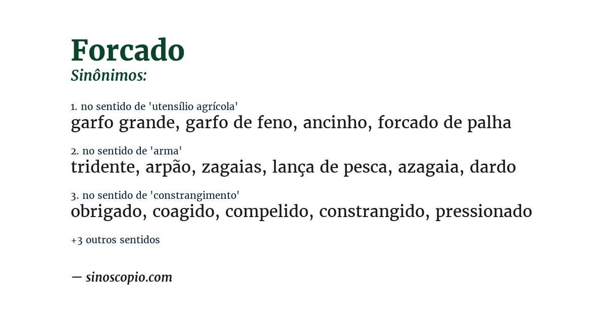 Sinônimo de forcado