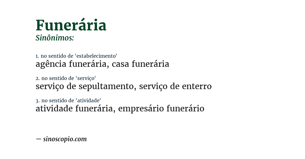 Sinônimo de funerária