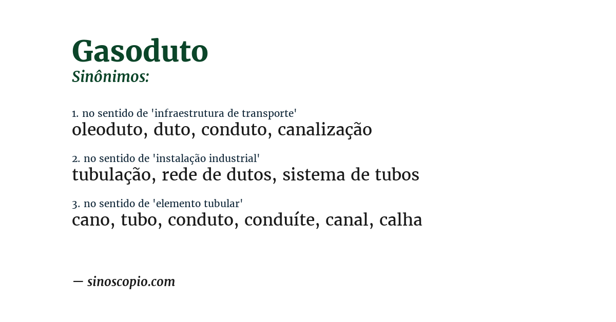 Sinônimo de gasoduto