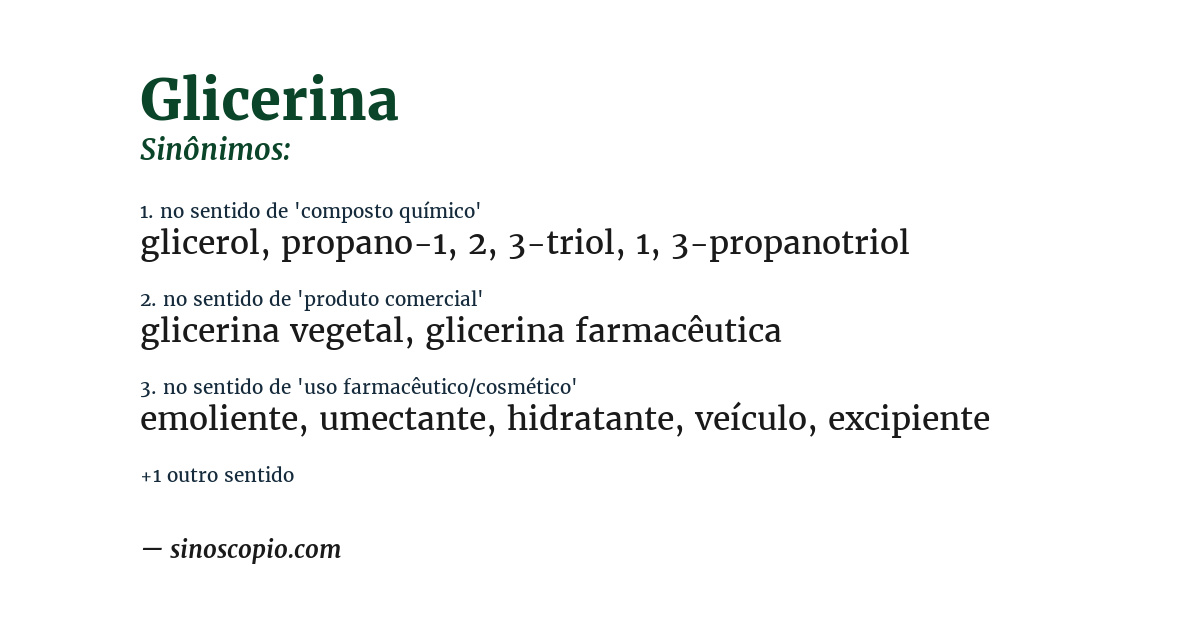 Sinônimo de glicerina