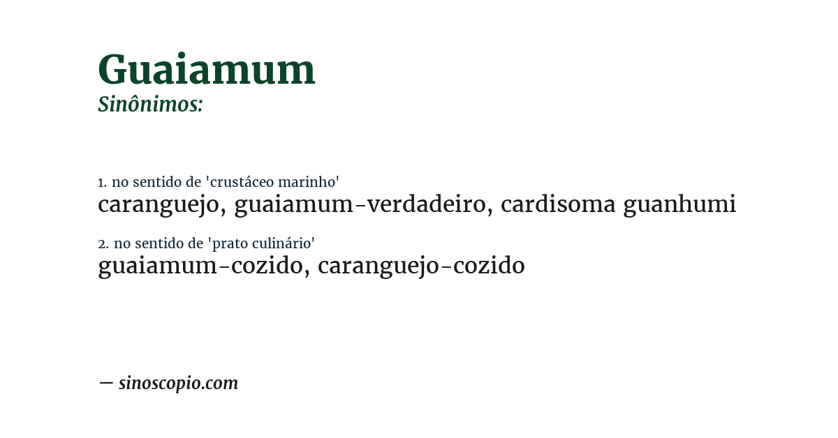 Sinônimo de guaiamum